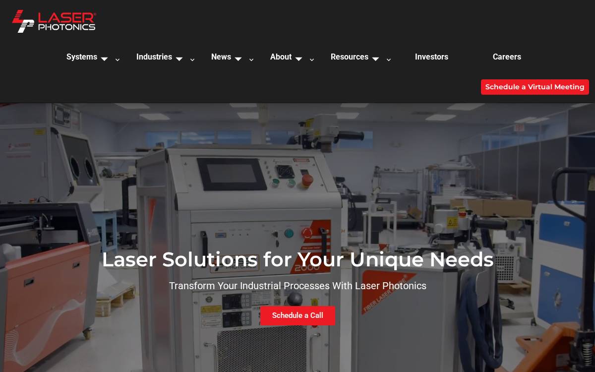 Laser Photonics website preview