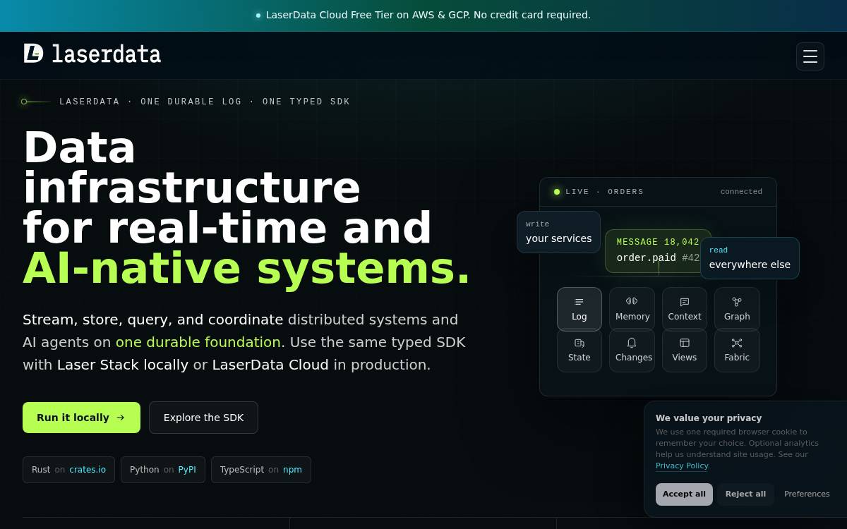 Laserdata website preview