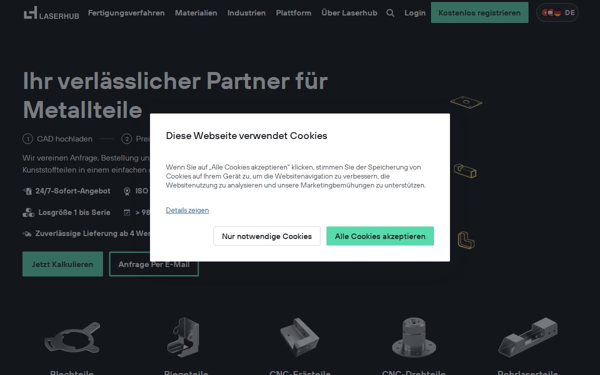 Laserhub website preview