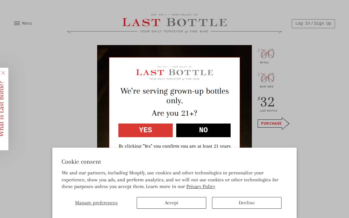 Last Bottle website preview