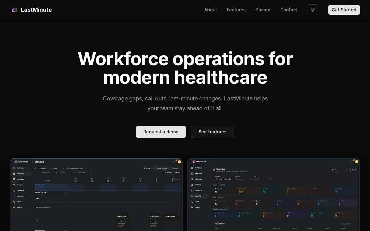 LastMinute website preview