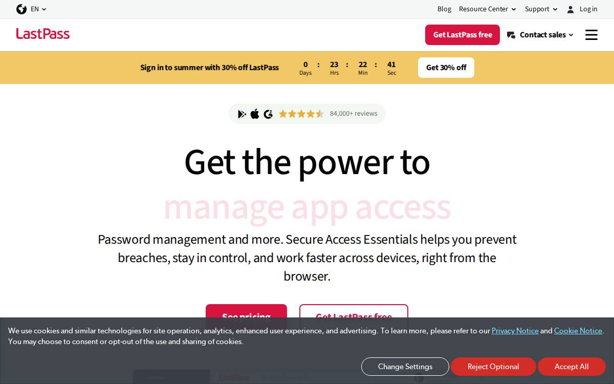 Lastpass website preview