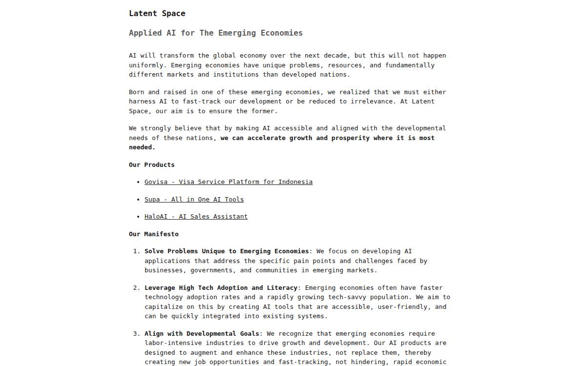 Latent Space website preview