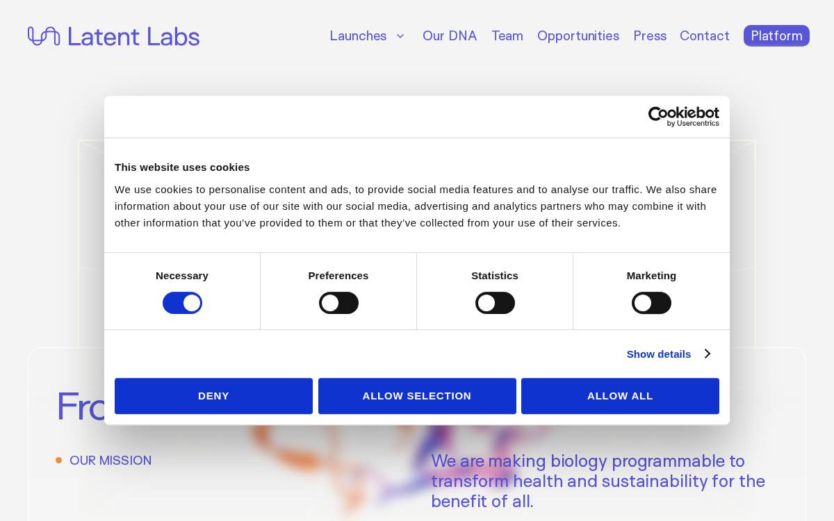 Latent Labs website preview