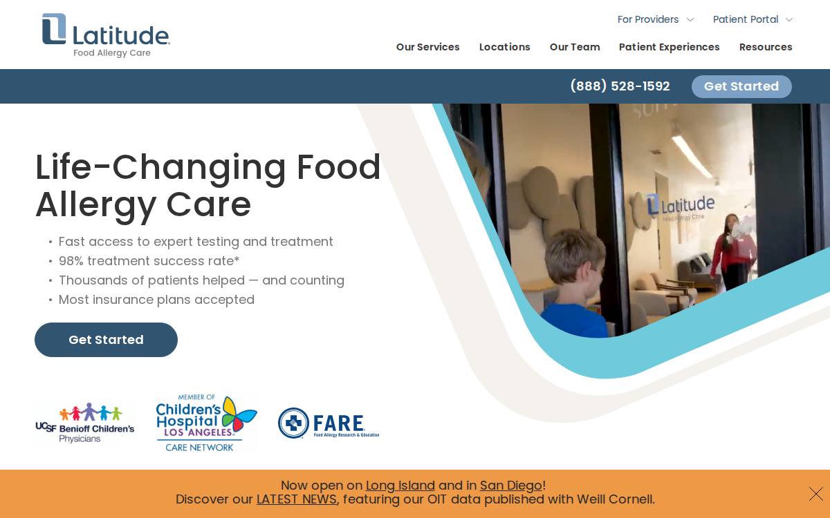 Latitudefoodallergycare website preview