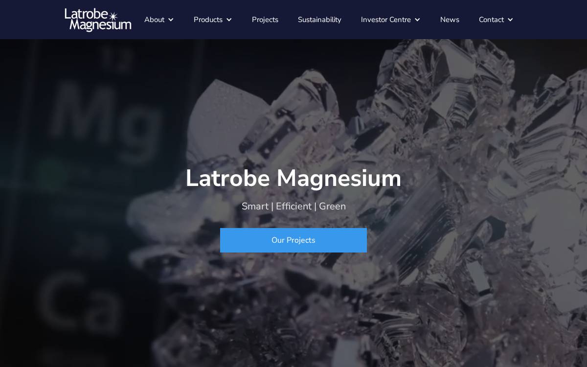 Latrobe Magnesium website preview