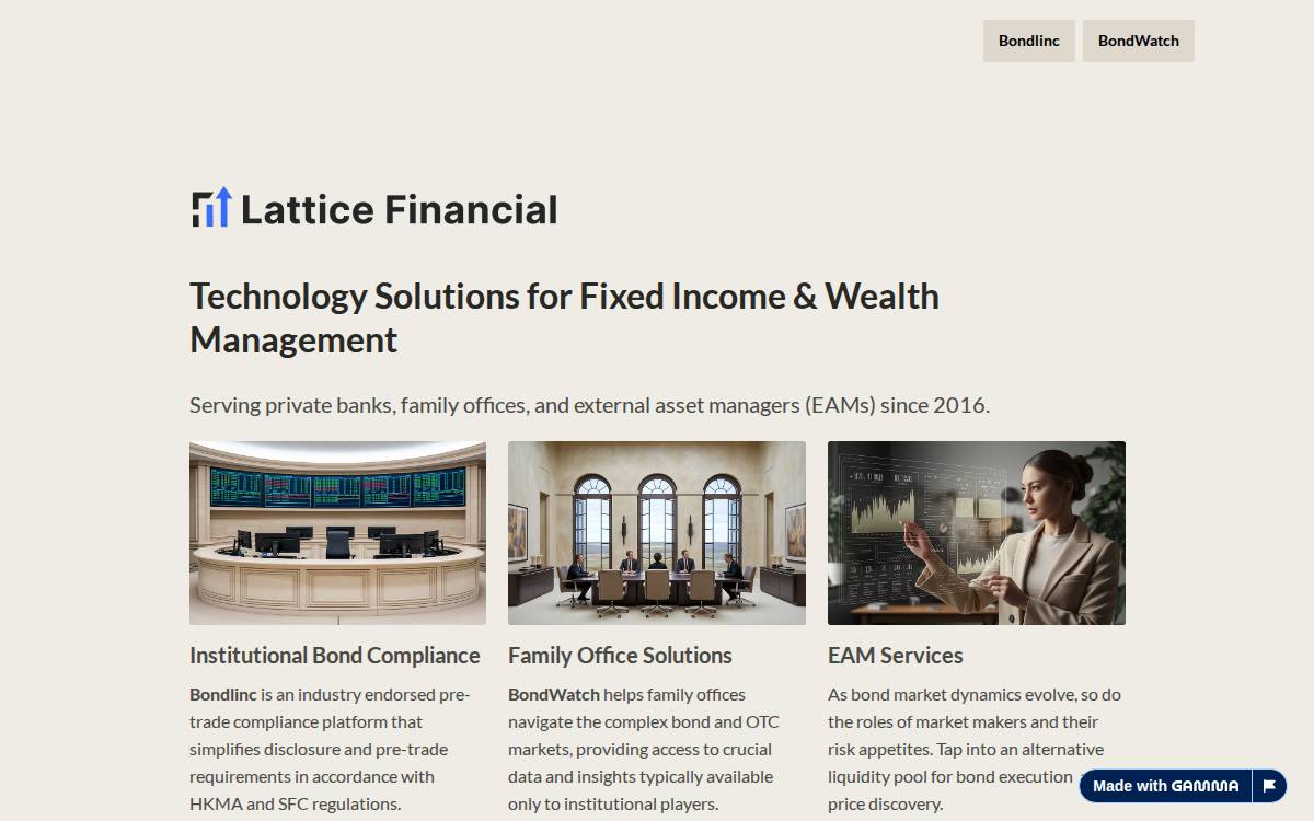 LatticeFI website preview