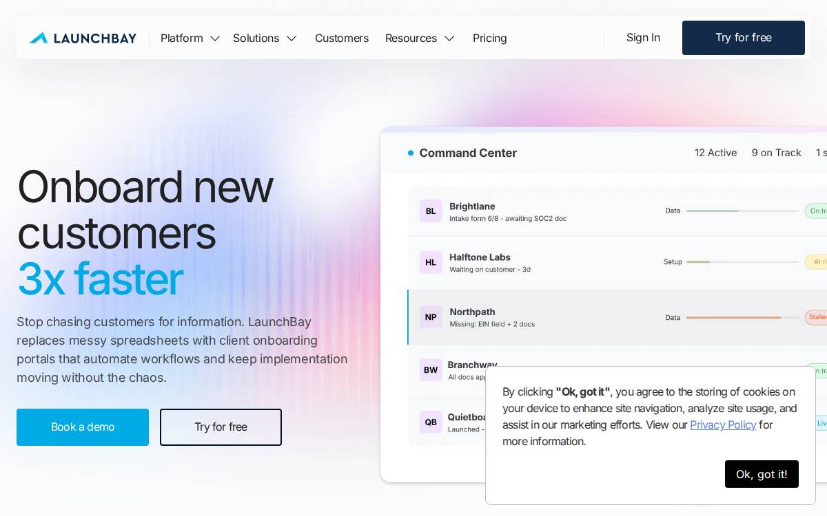 Launchbay website preview