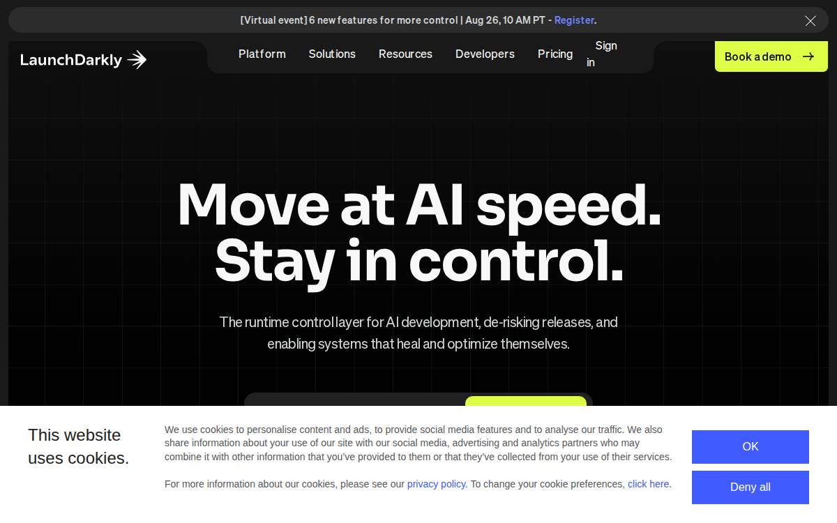 LaunchDarkly website preview