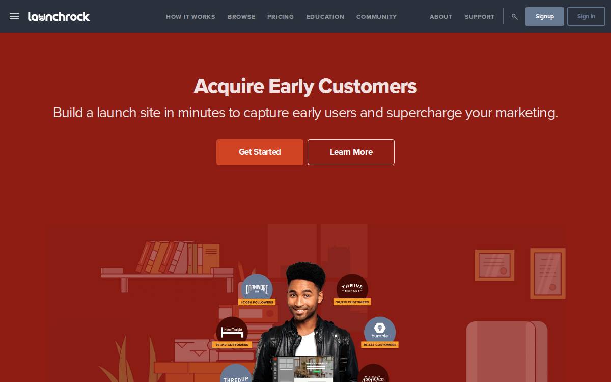 Launchrock website preview