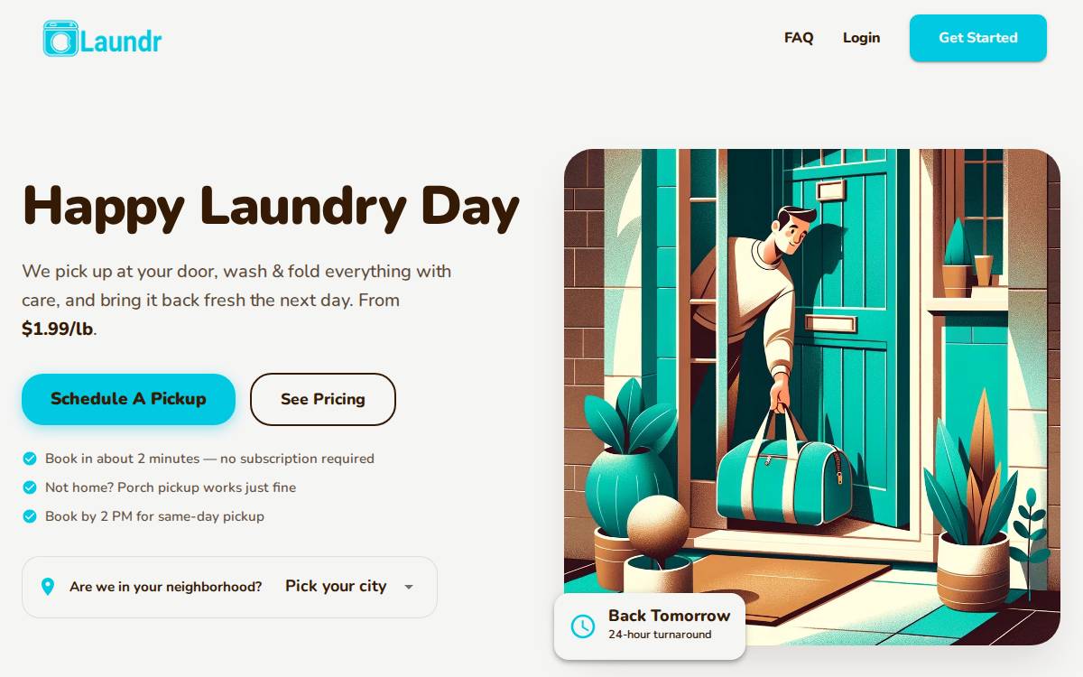 Laundr website preview