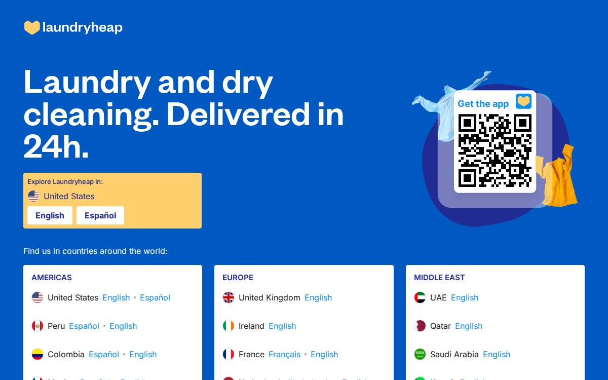 Laundryheap website preview