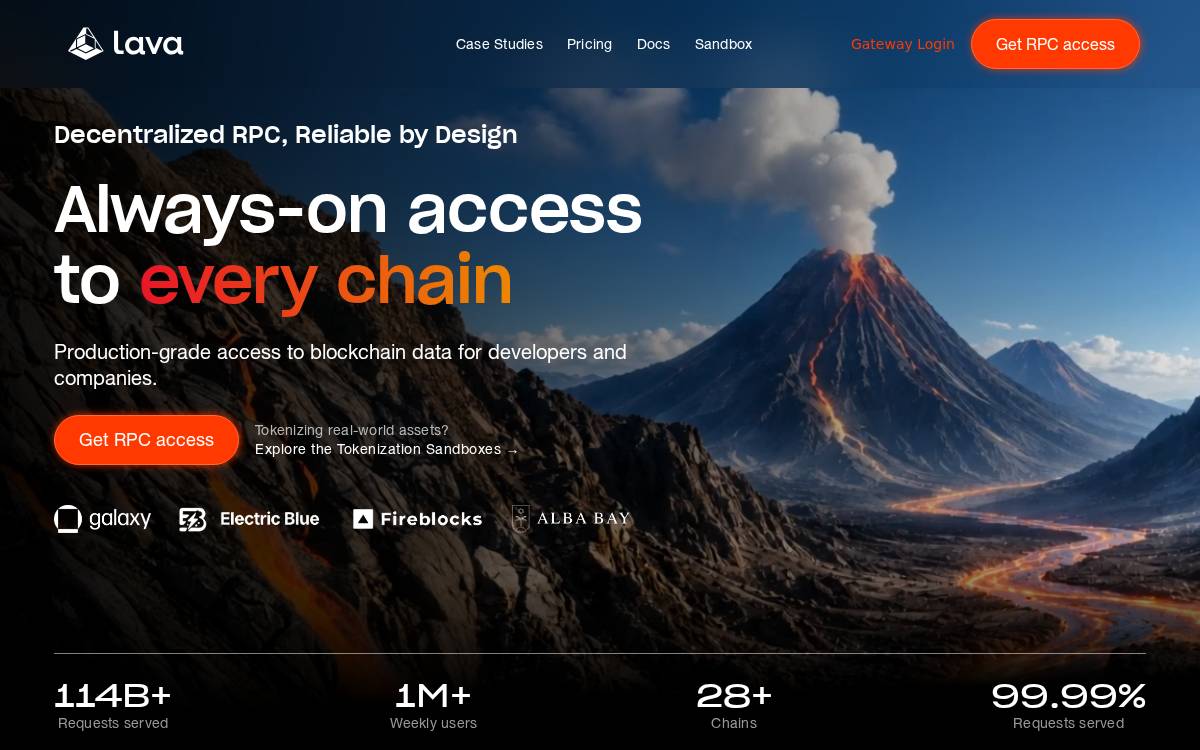 Lava Network website preview