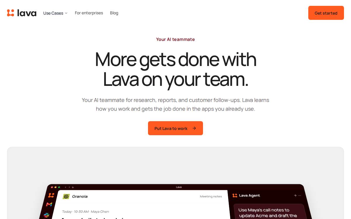 Lava Payments website preview