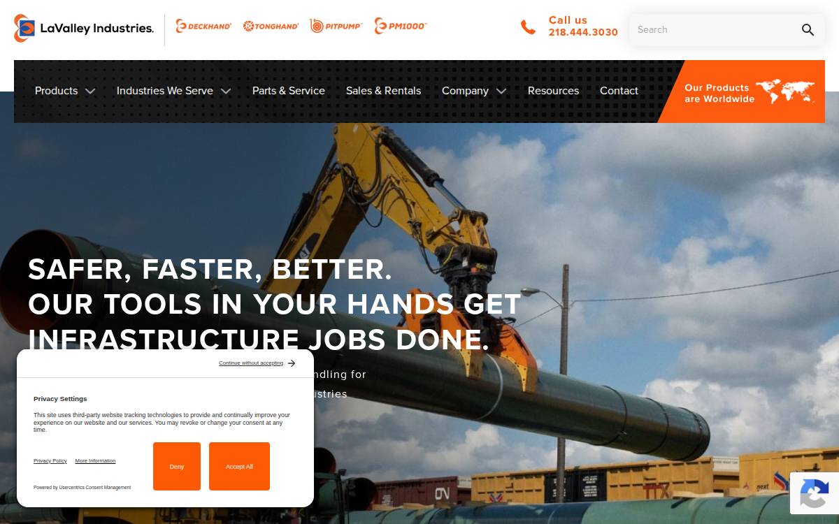LaValley Industries website preview