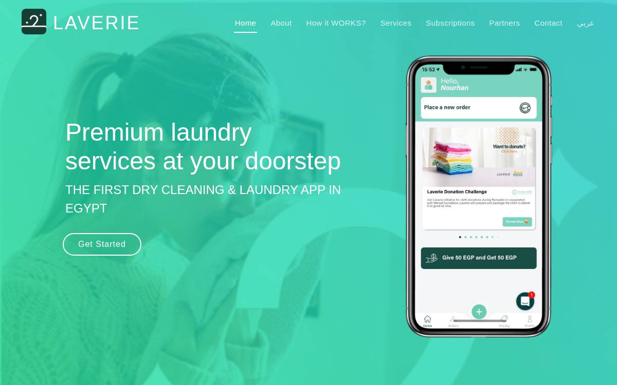 Laverie website preview