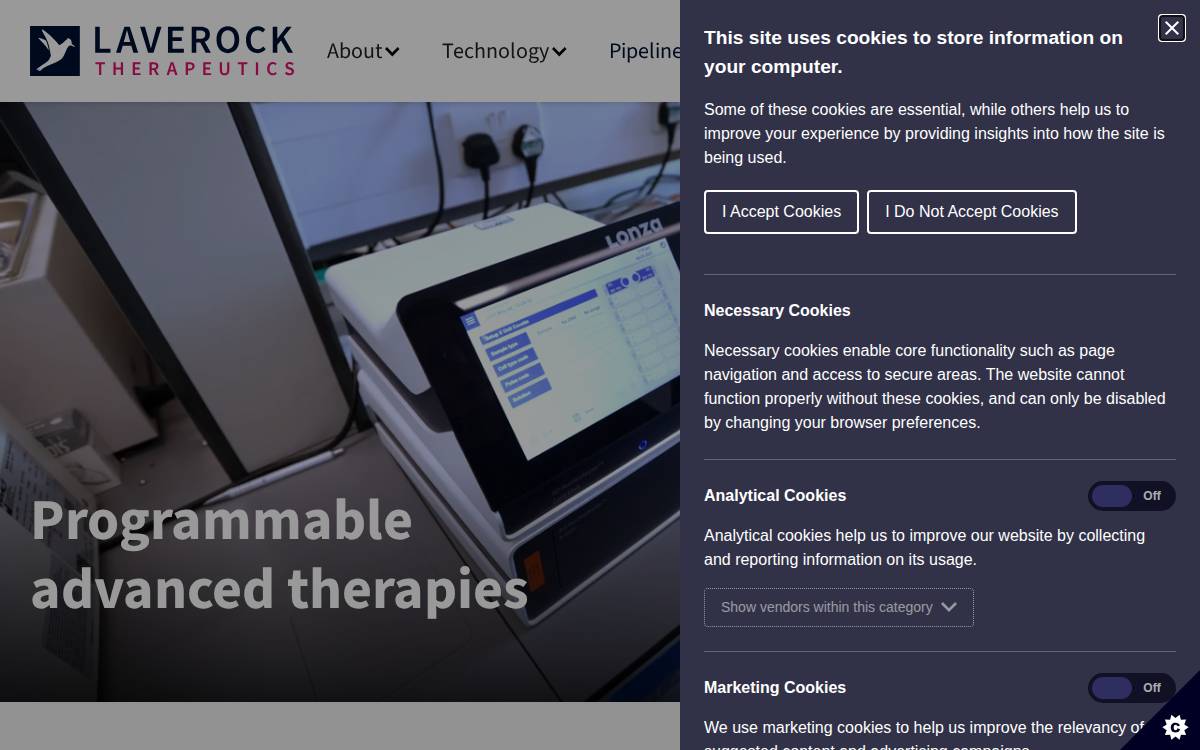 Laverock Therapeutics Seed website preview