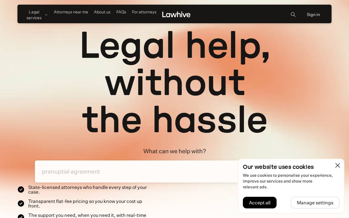 Lawhive website preview