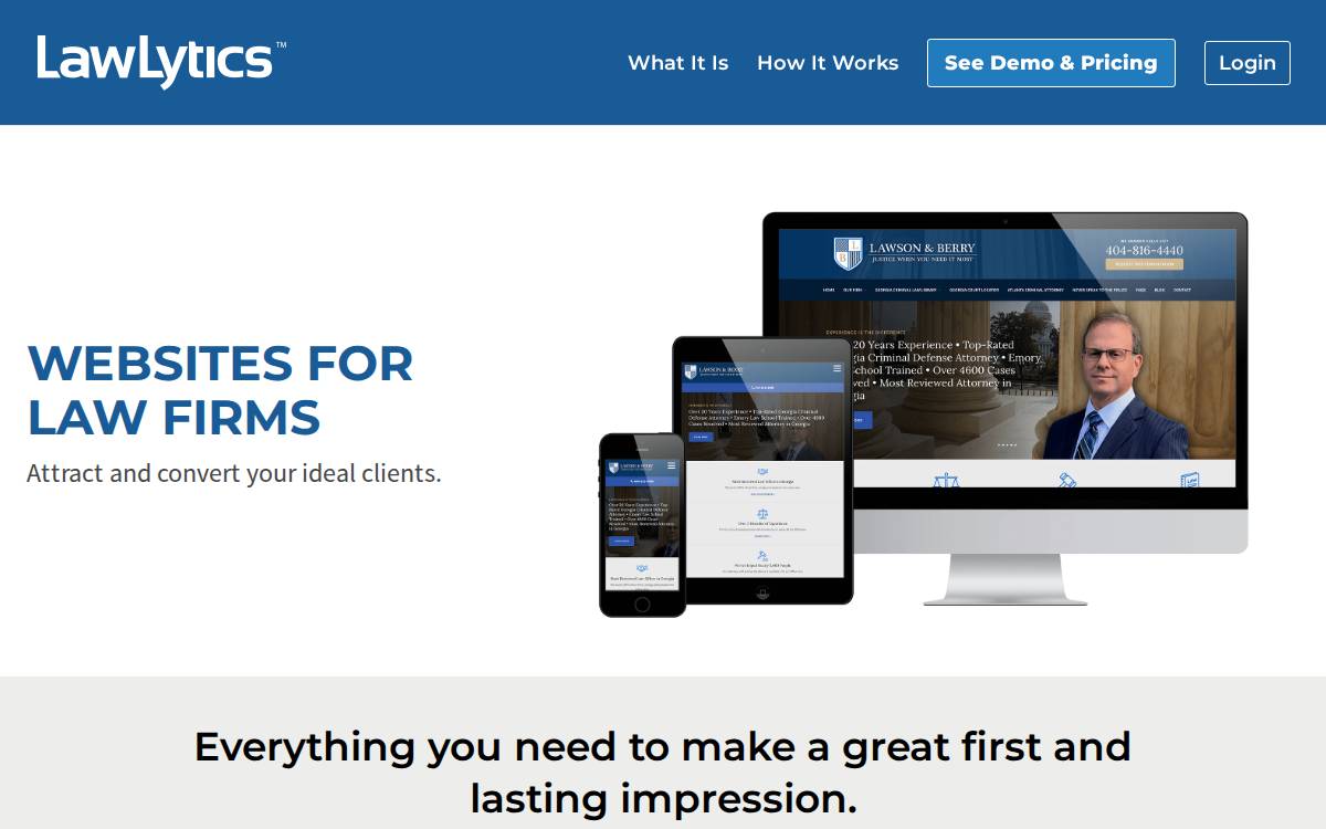 Lawlytics website preview