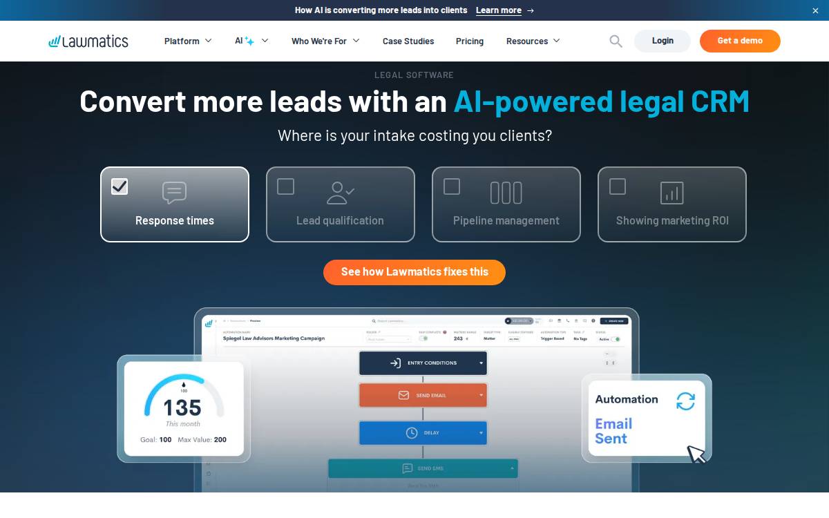 Lawmatics website preview