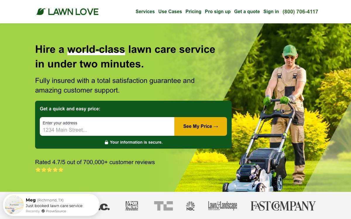 Lawn Love website preview
