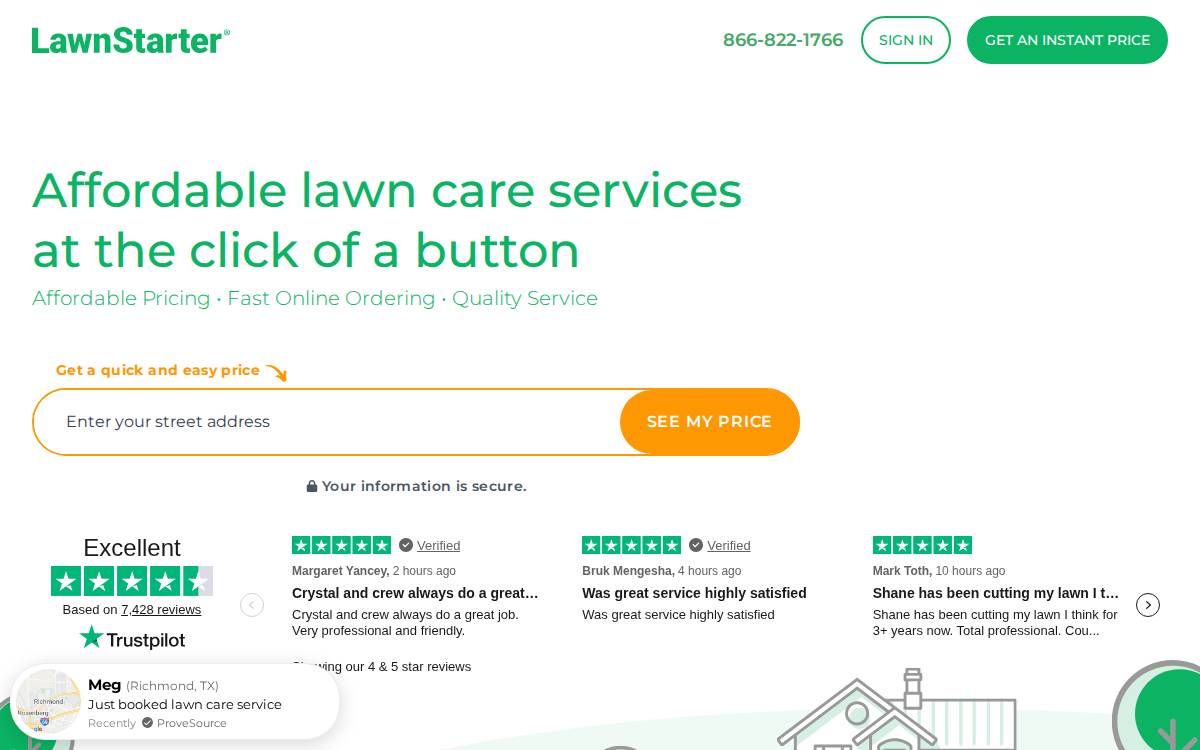 LawnStarter website preview