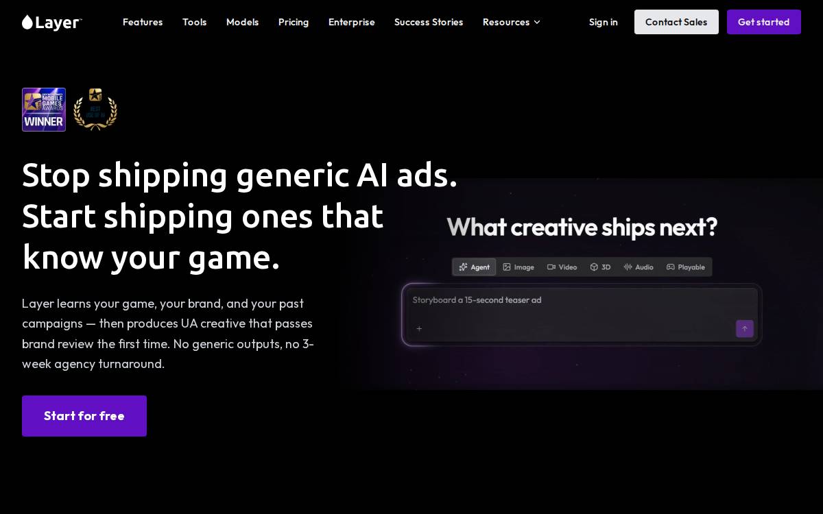 Layer website preview