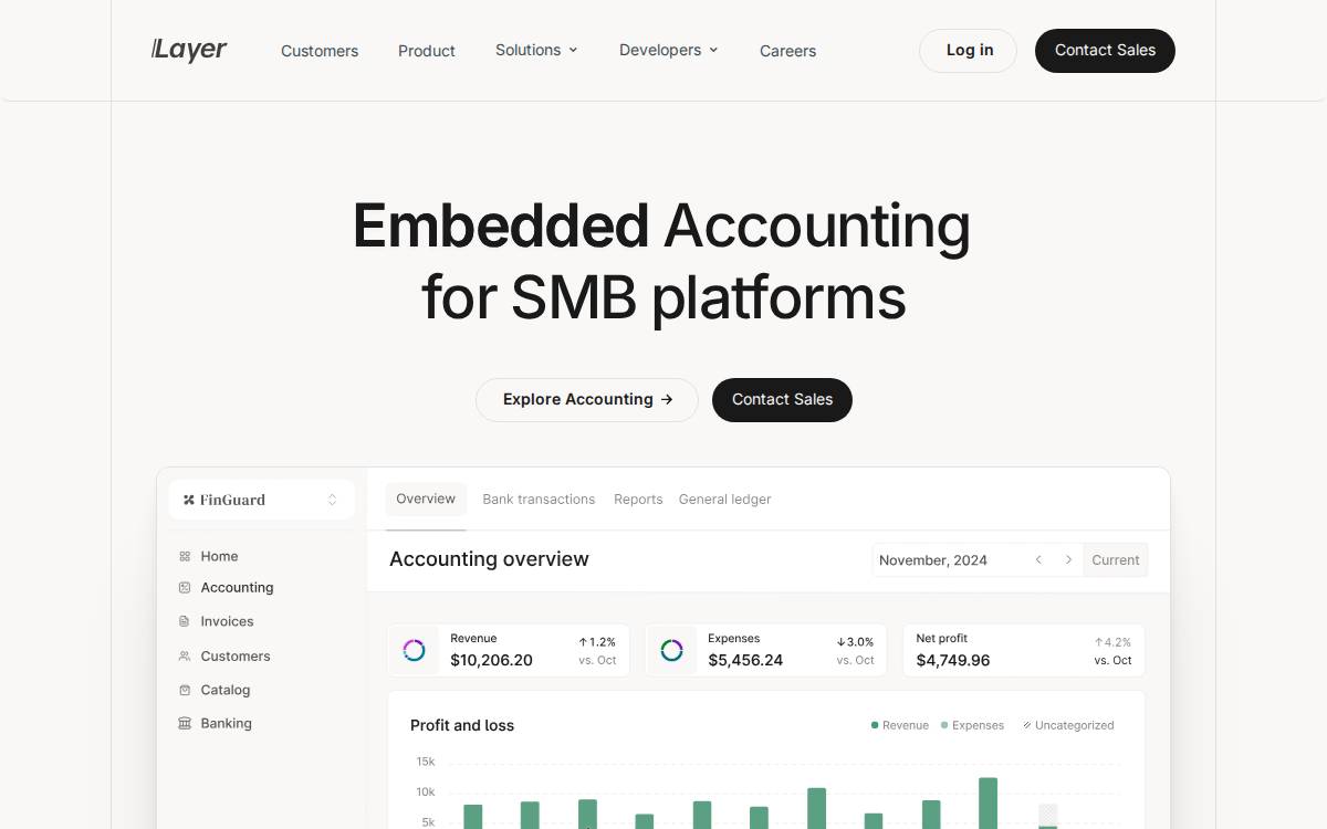 Layerfi website preview