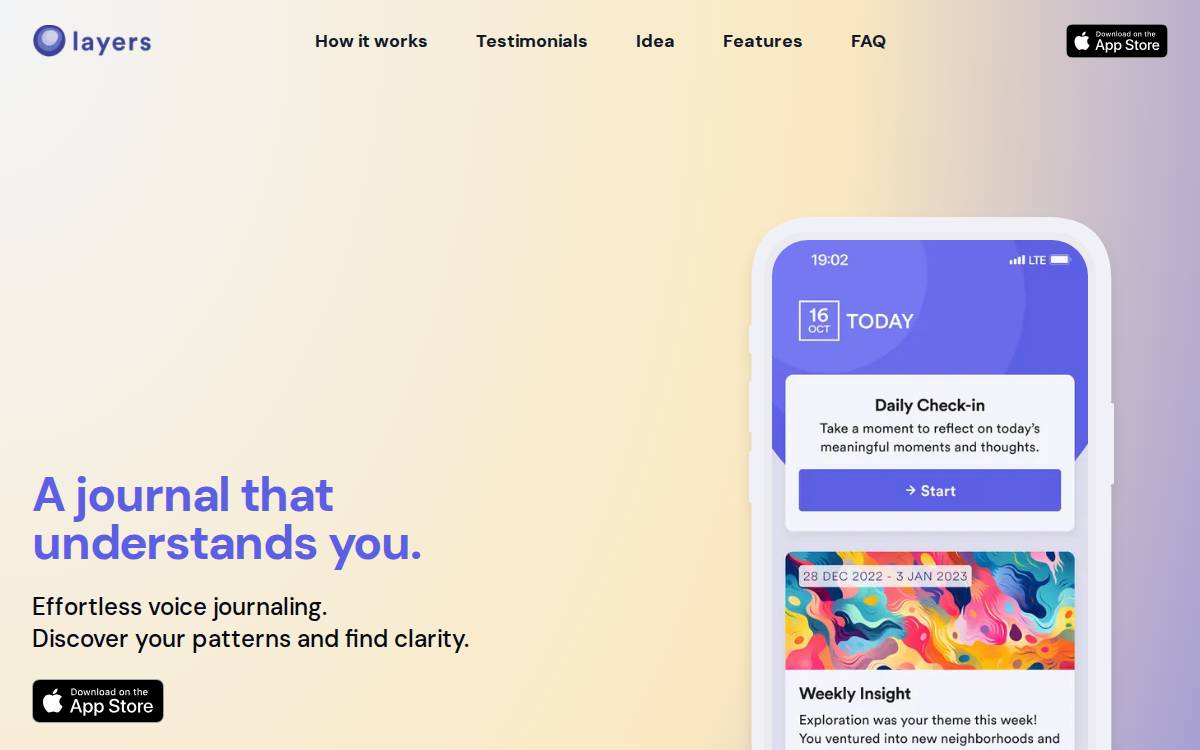 Layers website preview