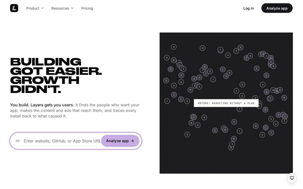 Layers website preview