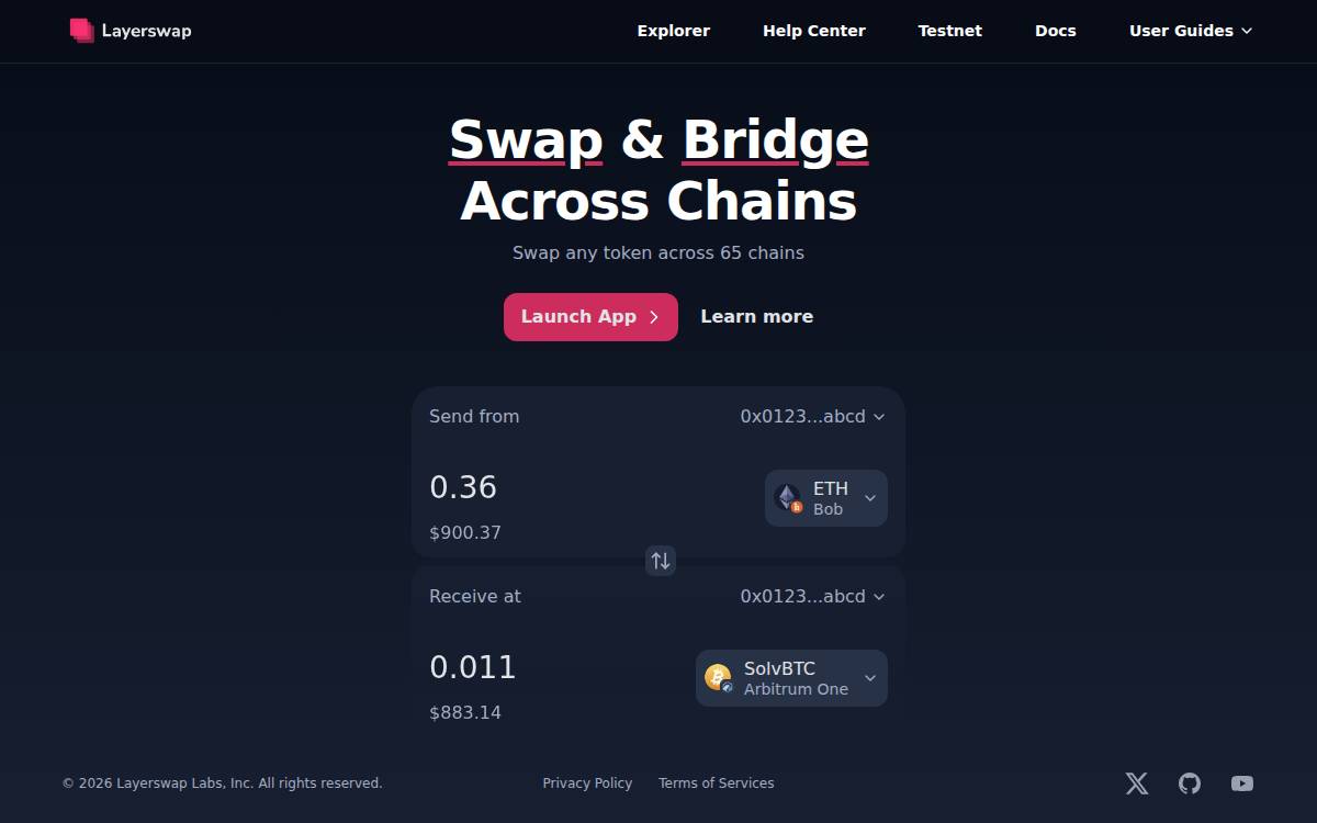 Layerswap website preview