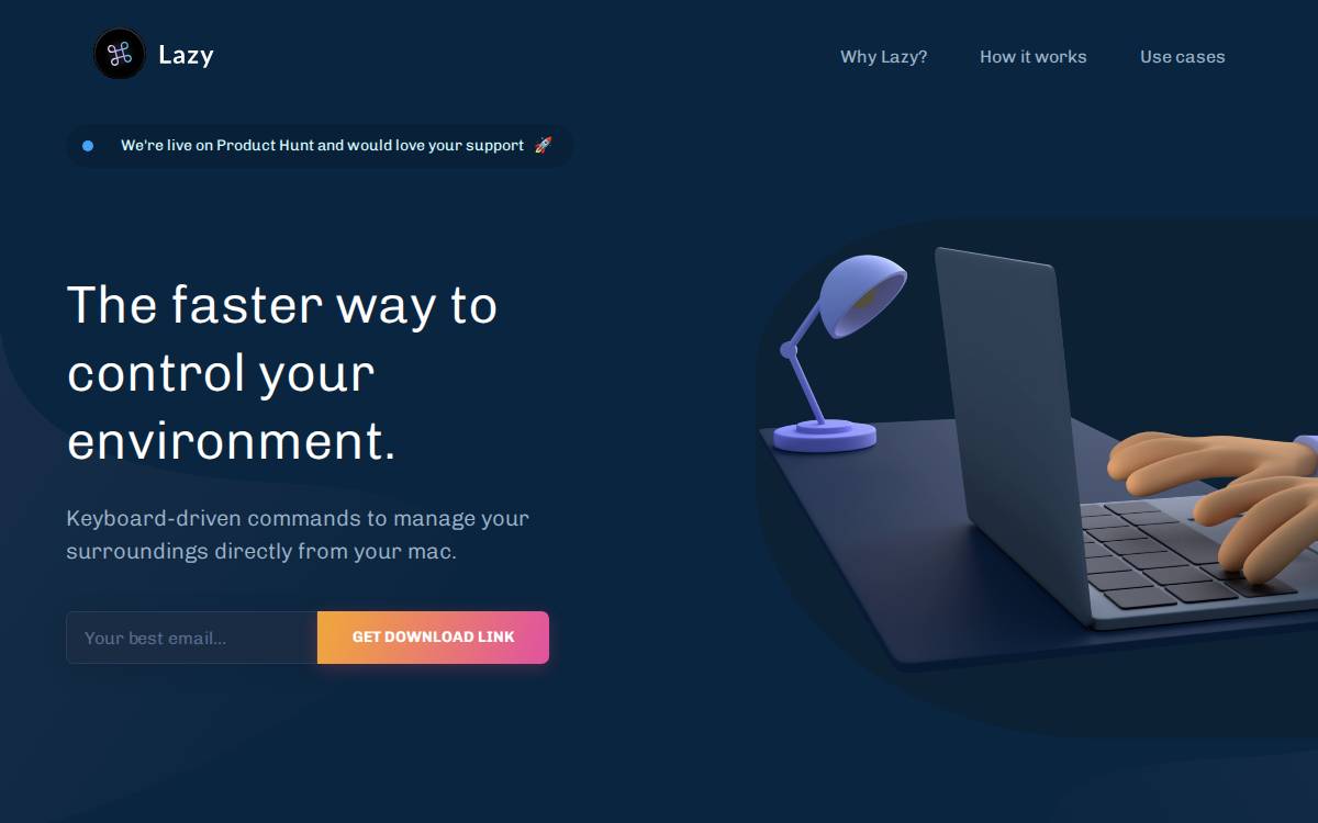 Lazy App website preview