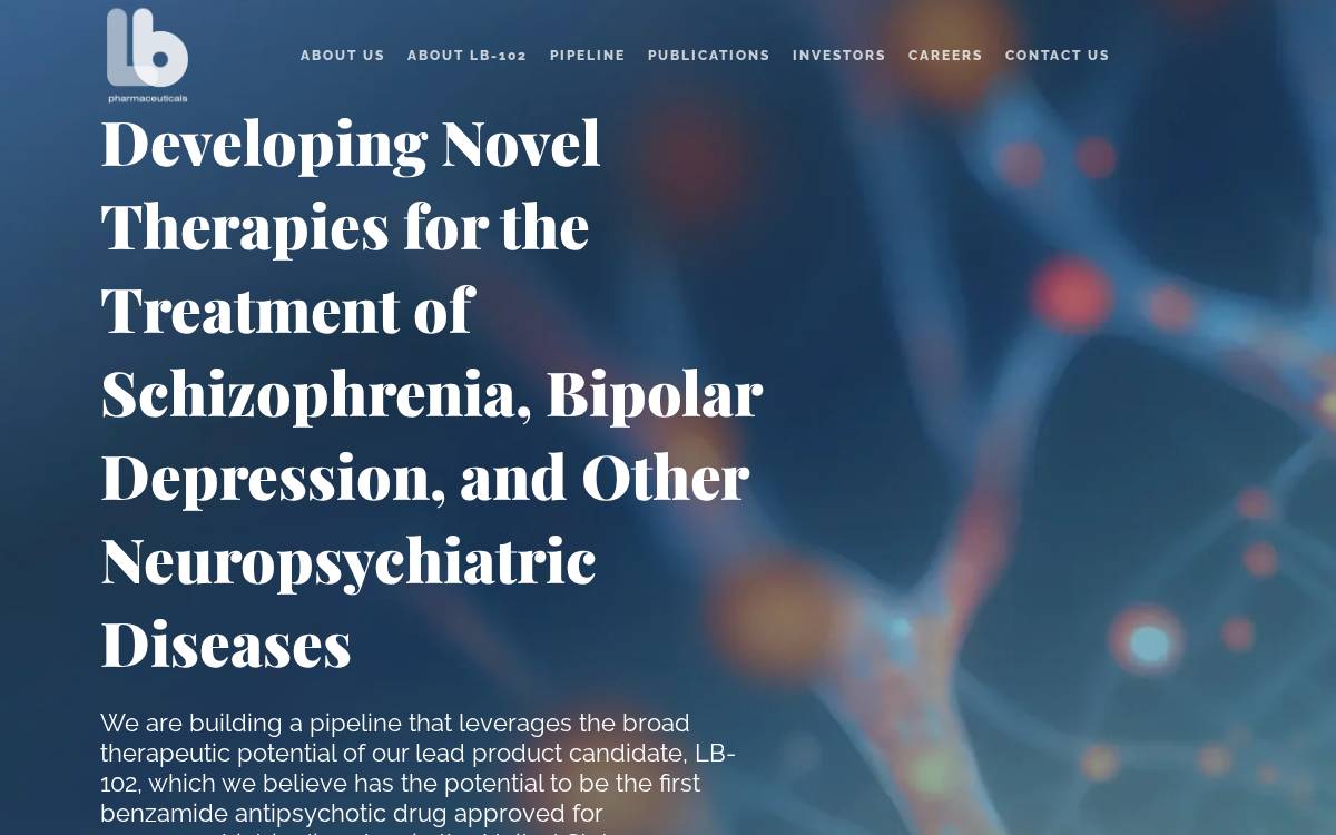 LB Pharmaceuticals website preview