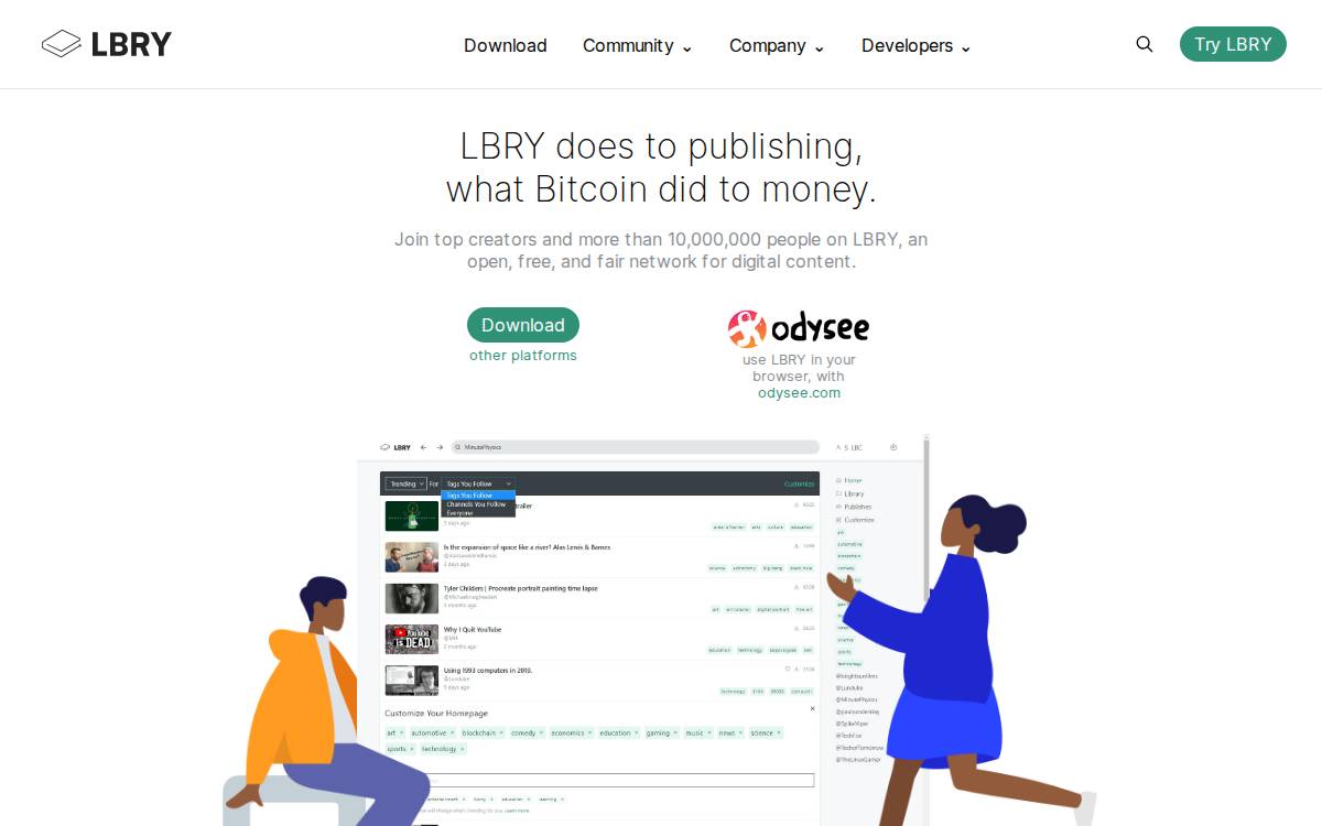 Lbry website preview