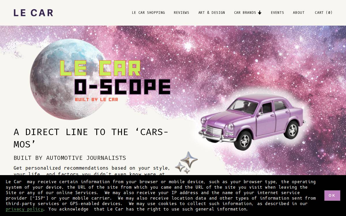 Le Car website preview