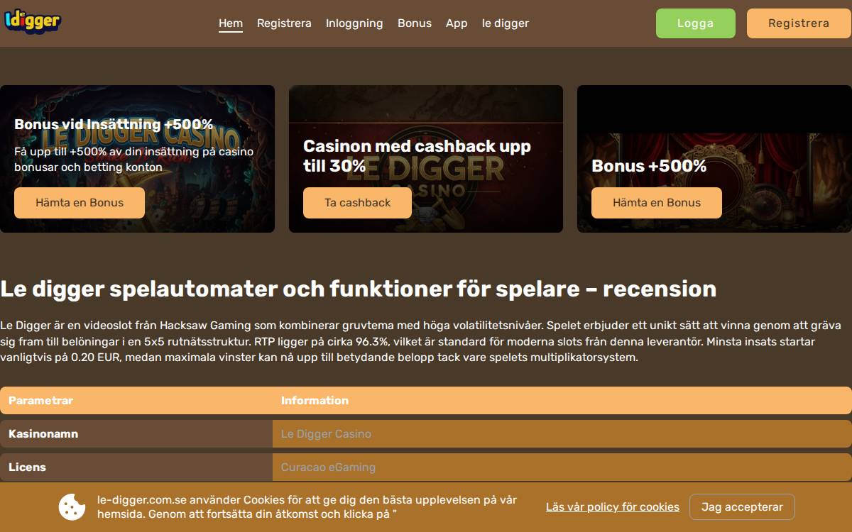 le digger website preview