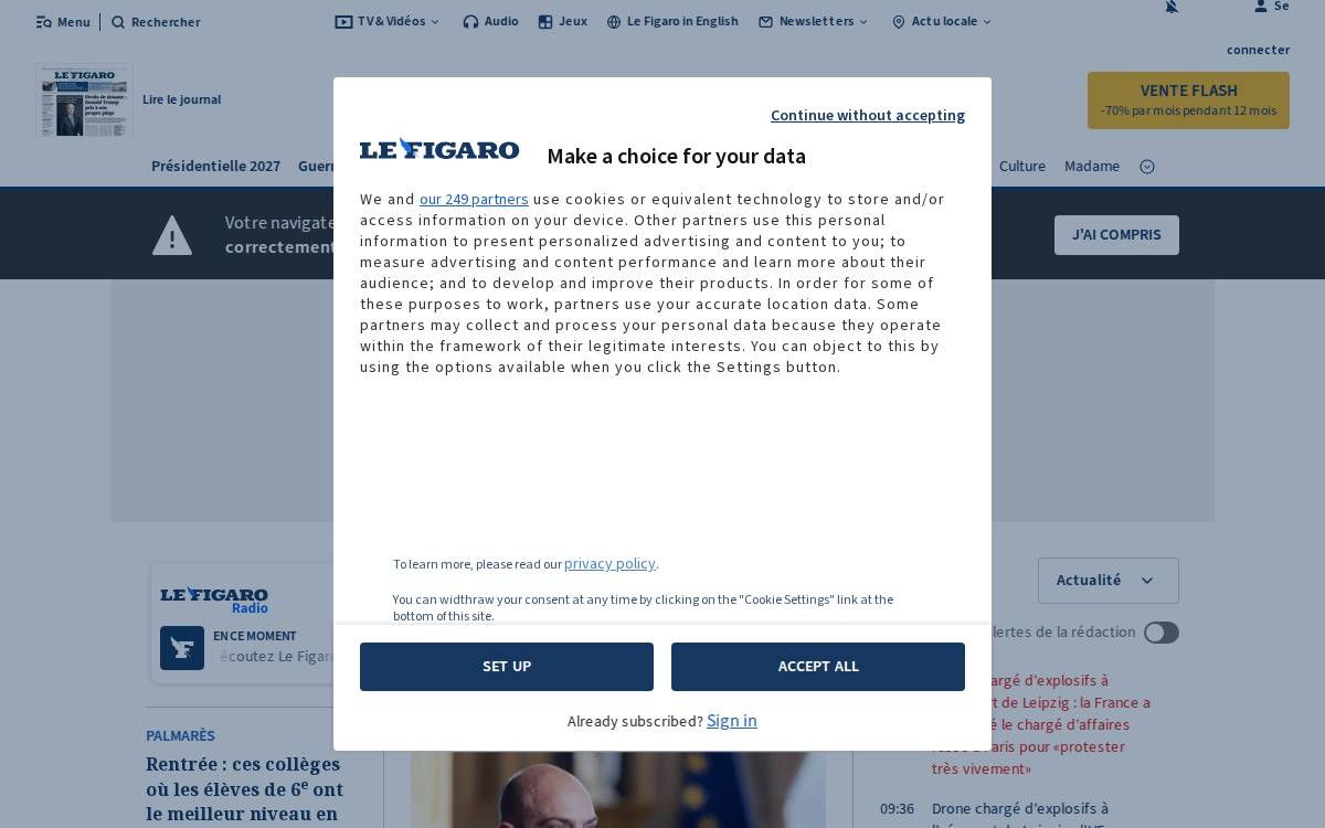 Le Figaro website preview