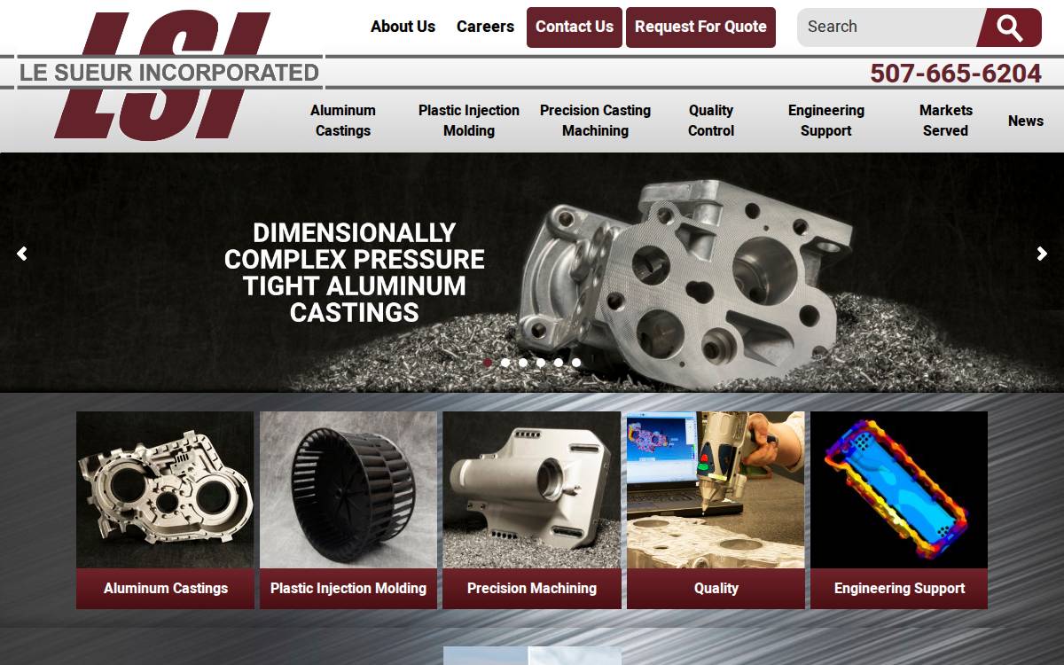 Le Sueur Incorporated website preview