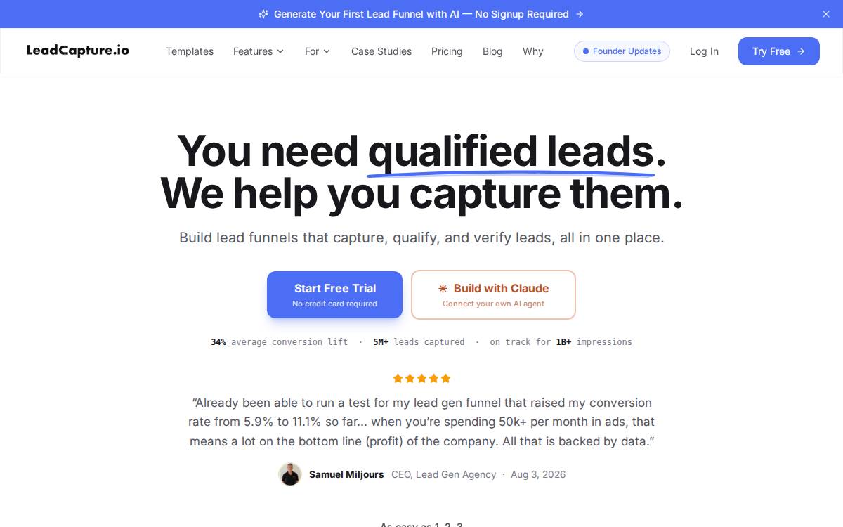 Leadcapture website preview