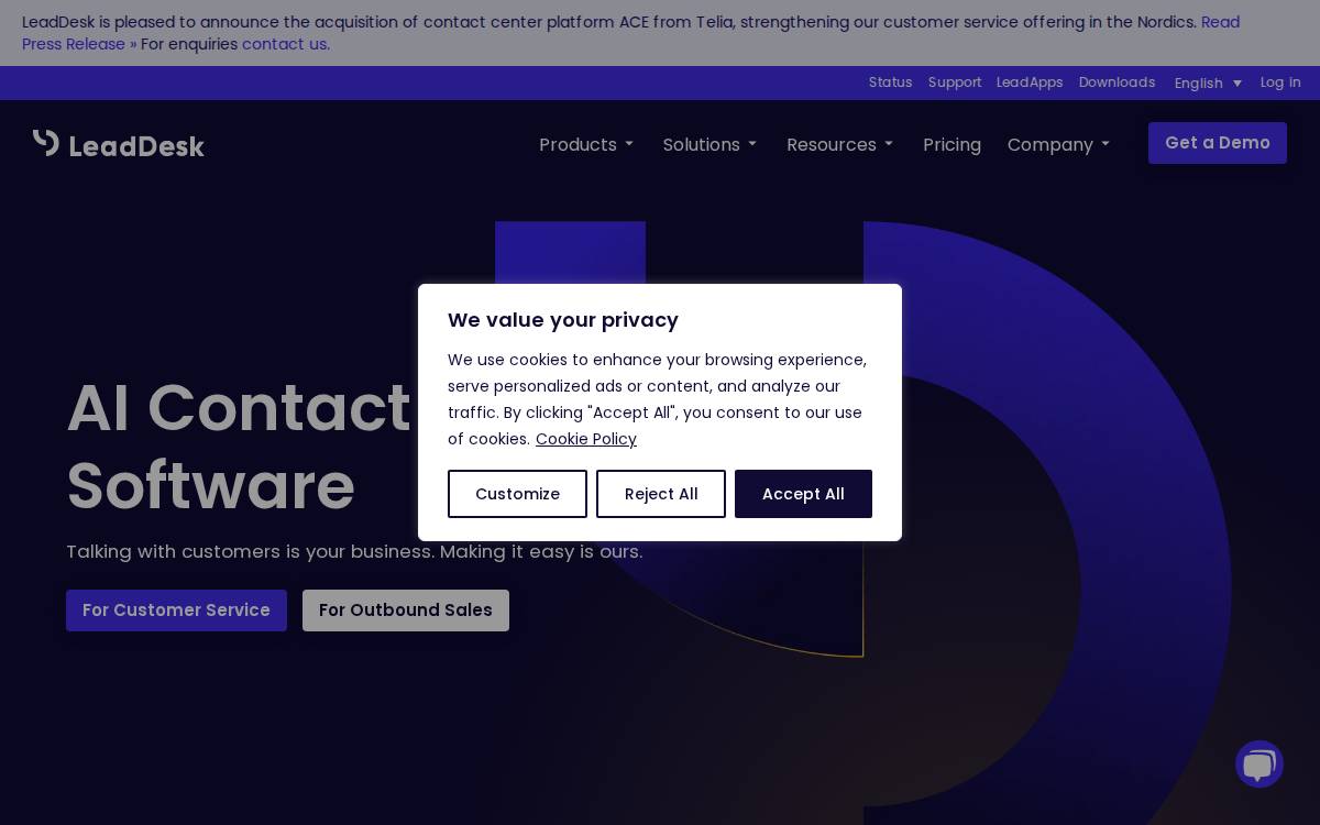 LeadDesk website preview