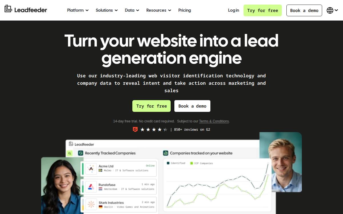 Leadfeeder website preview