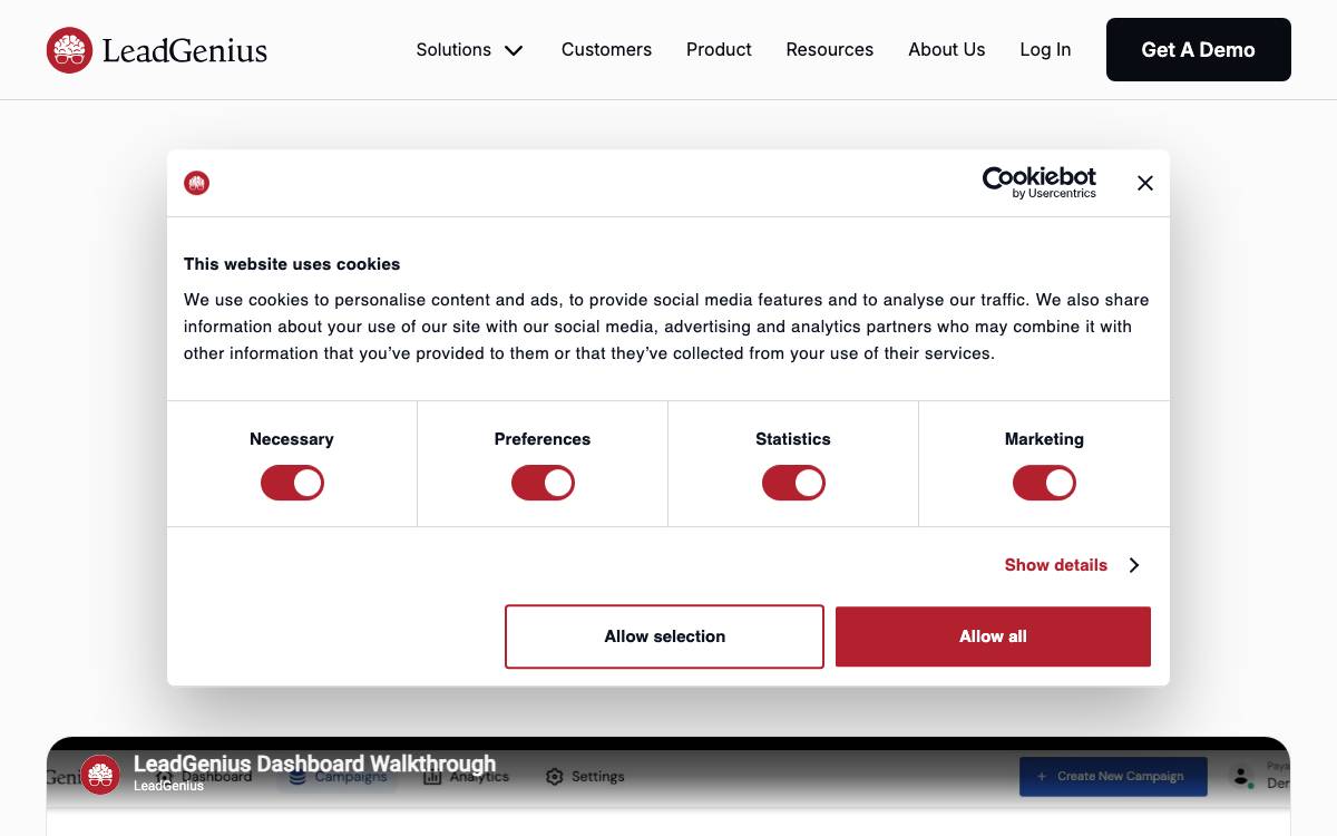 LeadGenius website preview