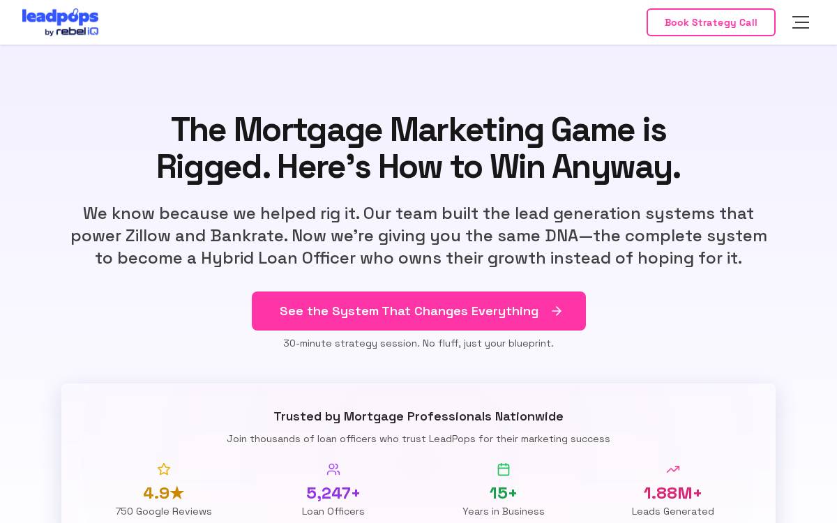Leadpops website preview