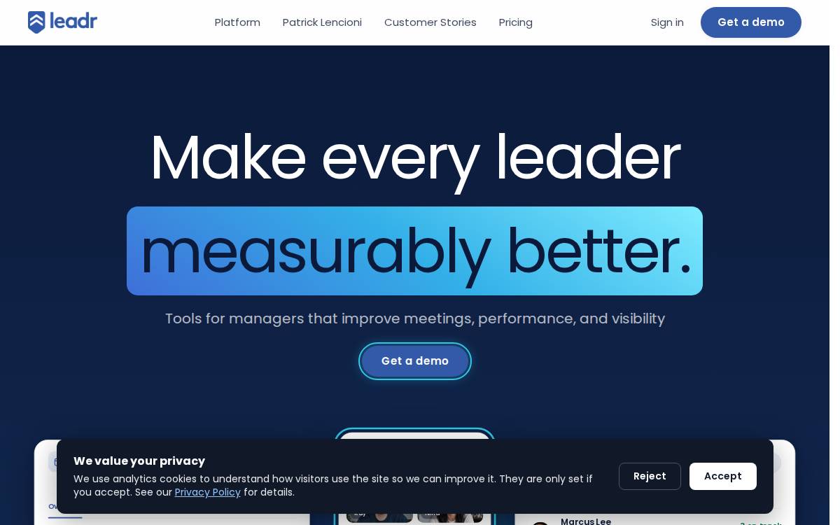 Leadr website preview