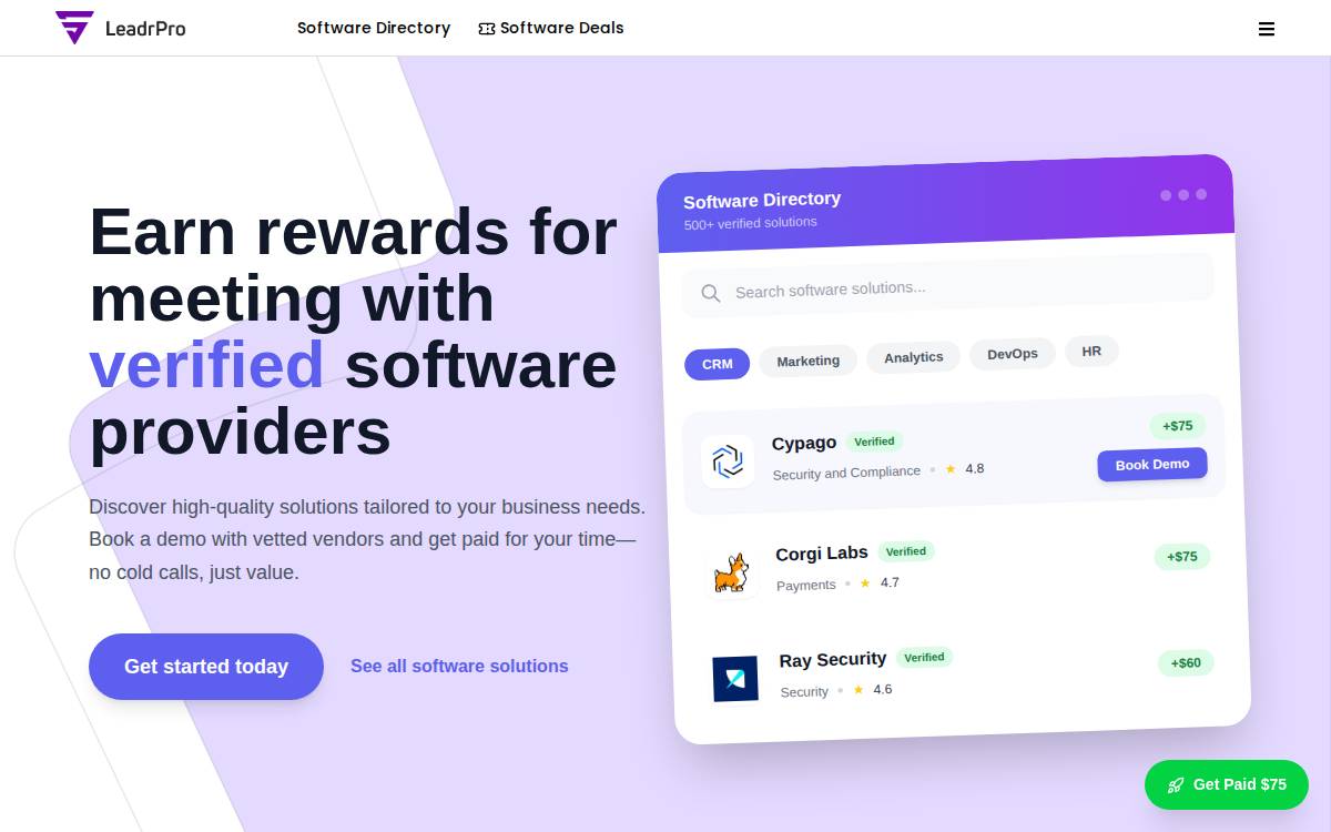LeadrPro website preview
