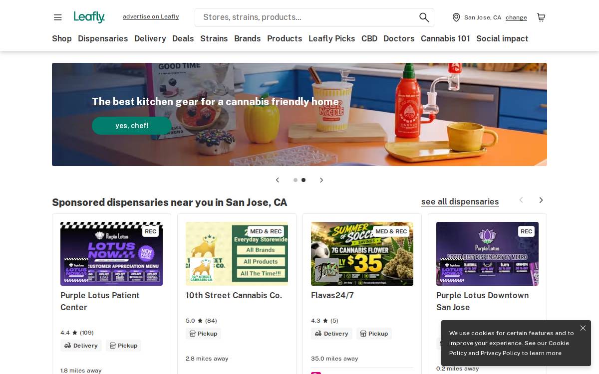 Leafly website preview