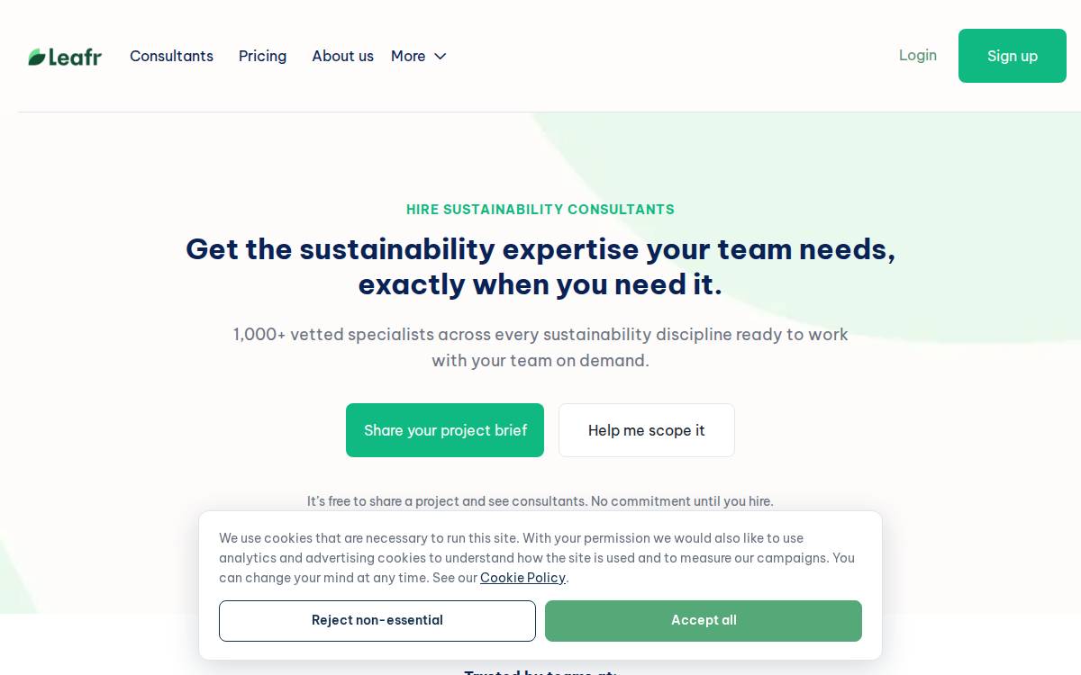 Leafr website preview