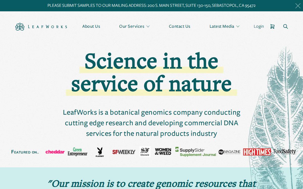 LeafWorks, Inc. website preview