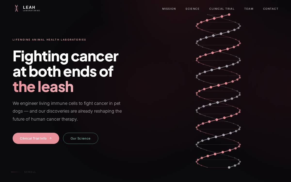 LEAH Labs website preview