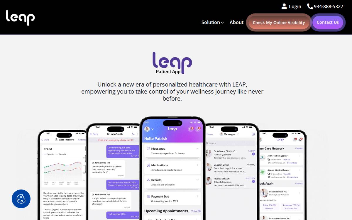 Leap Health website preview